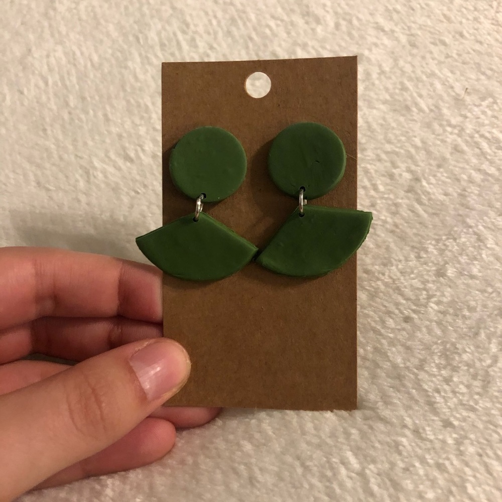 Olive green dangle earrings!